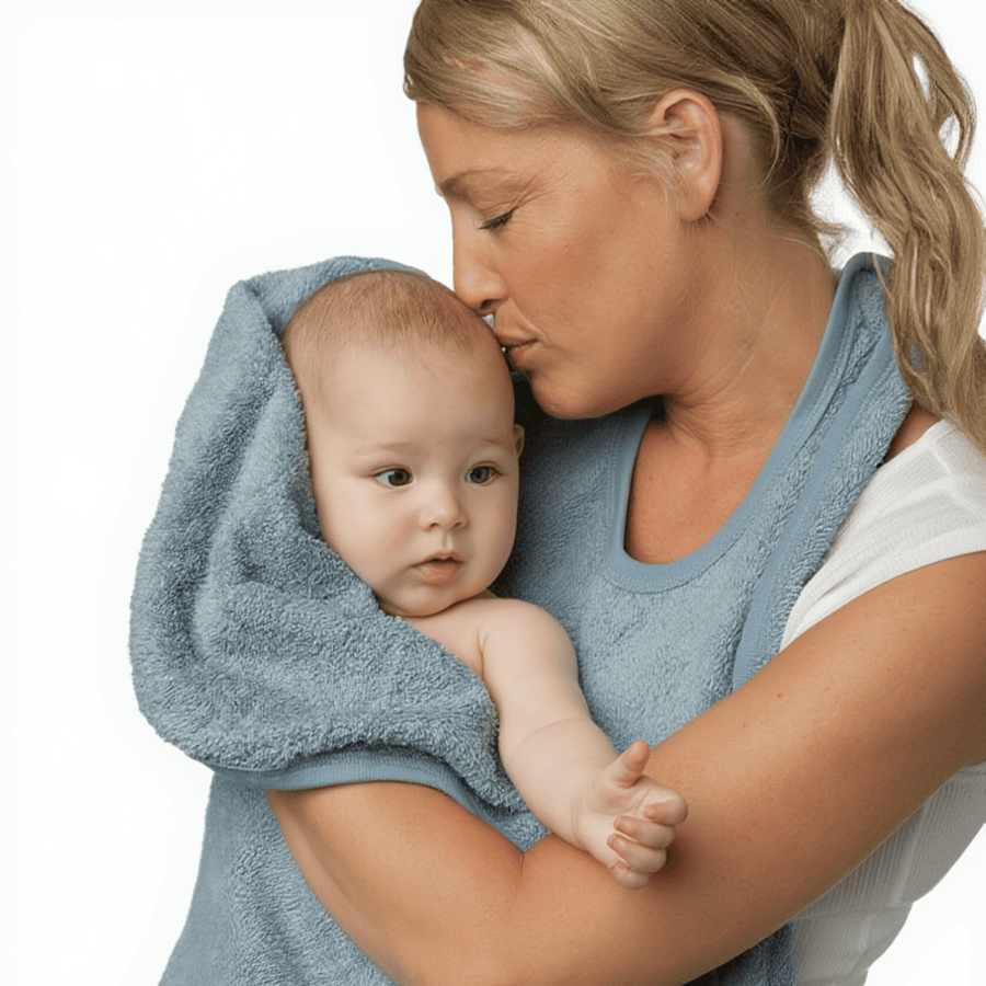 מגבת פרפרים קפוצ'ון קטנה תכלת