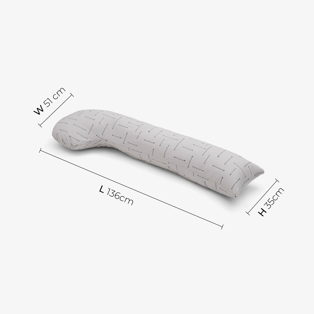 כרית הריון פסים אפור בז'