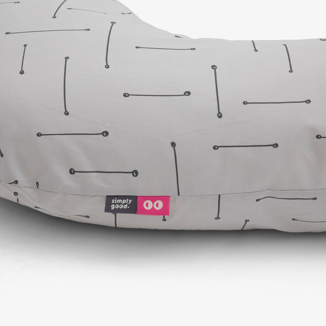 כרית הריון פסים אפור בז'