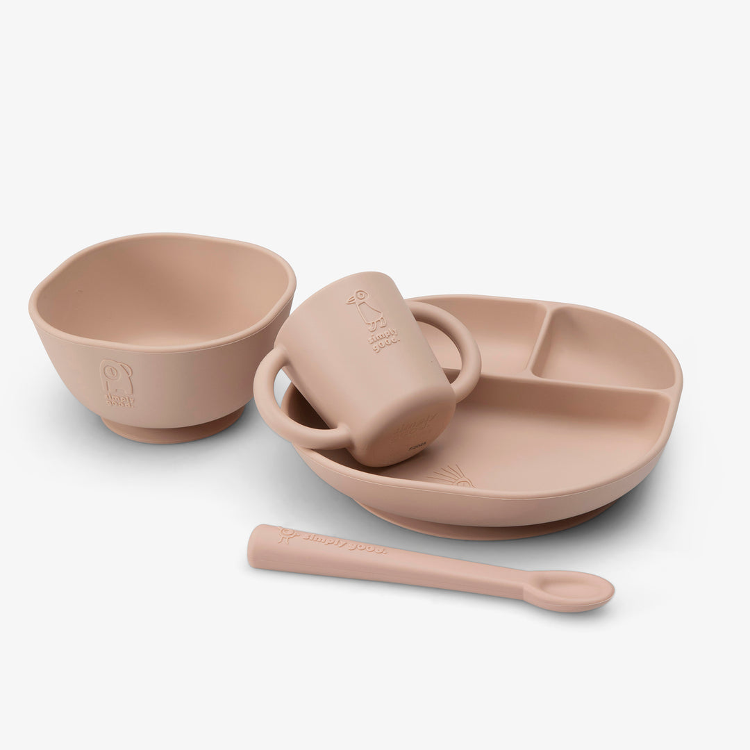 סט כלי סיליקון ורוד