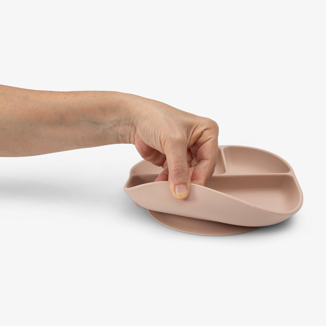 צלחת סיליקון מחולקת ורוד