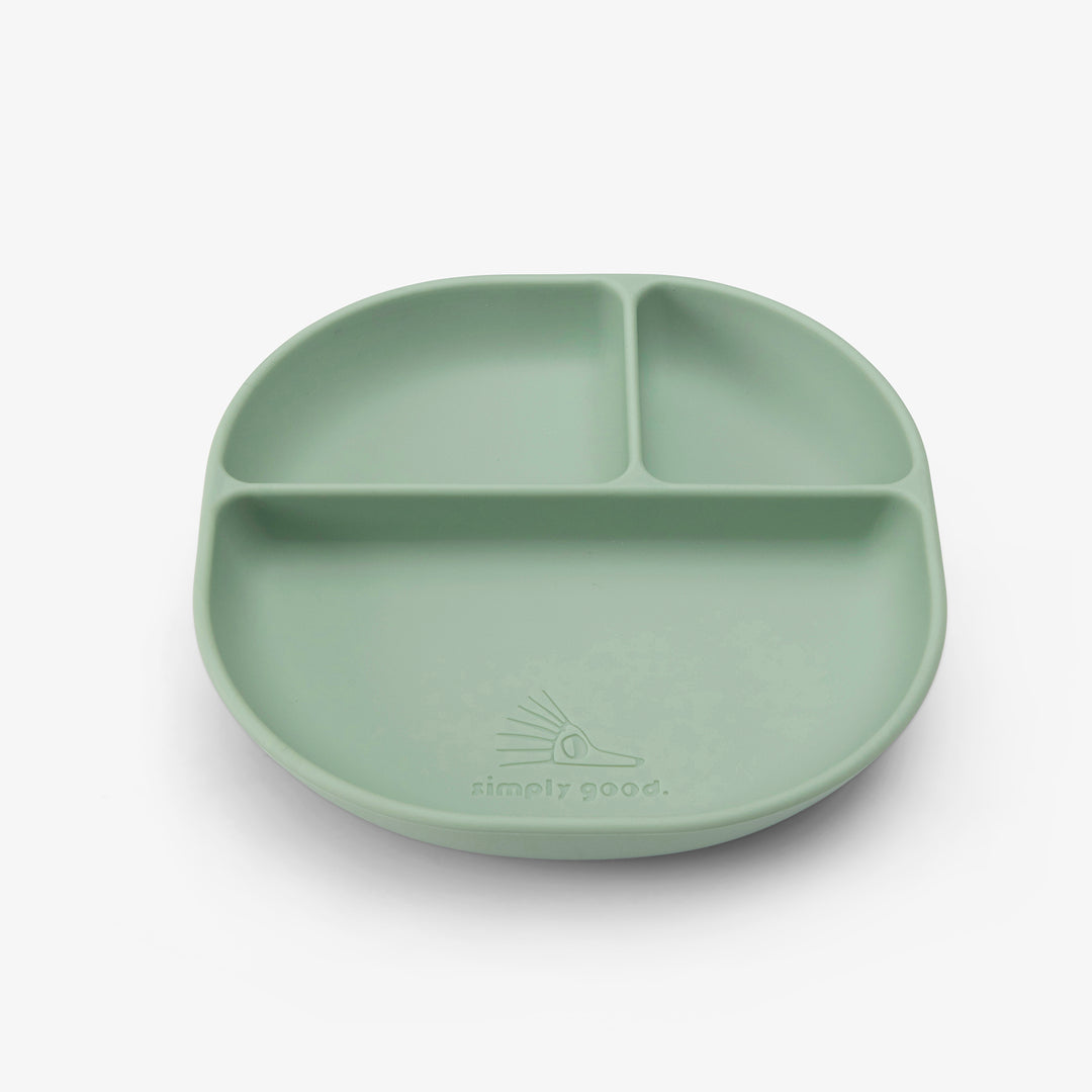 צלחת סיליקון מחולקת ירוק