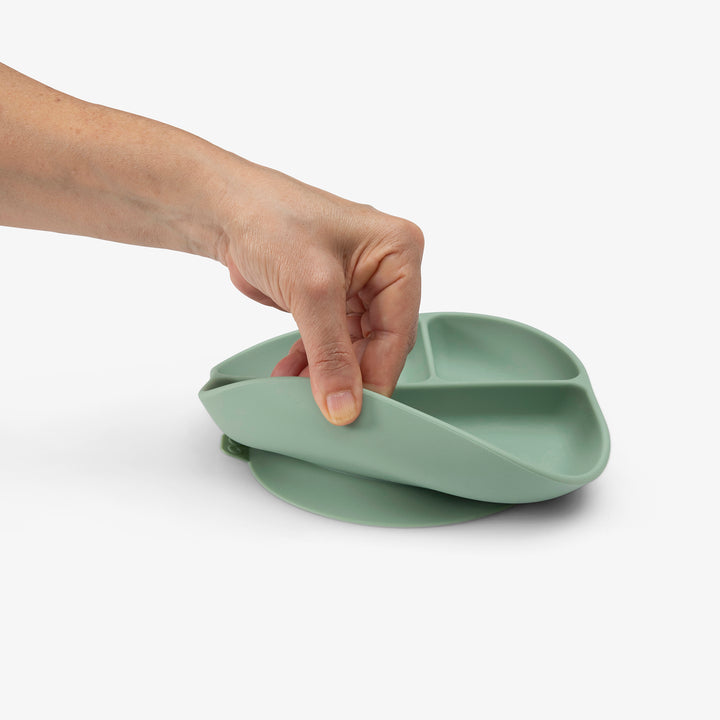 צלחת סיליקון מחולקת ירוק