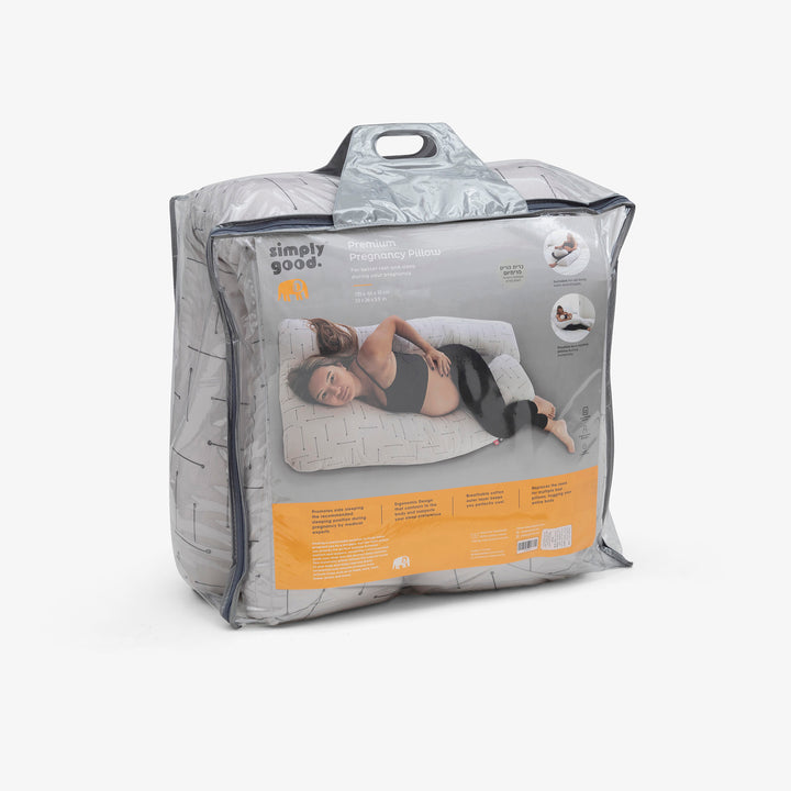 כרית הריון פרימיום פסים על בז'