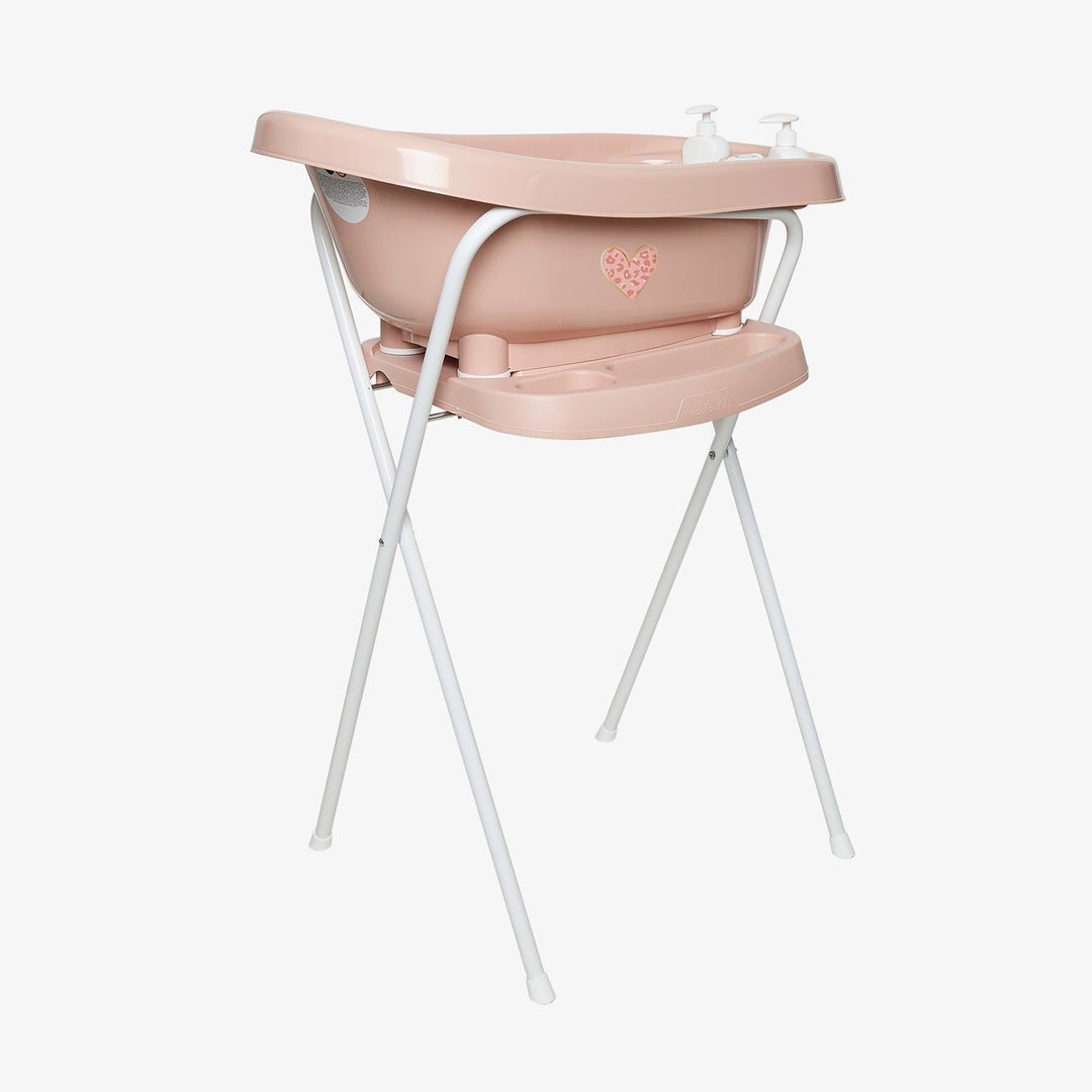 מעמד אמבטיה מפואר ורוד לב מנומר - בבה ג'ו