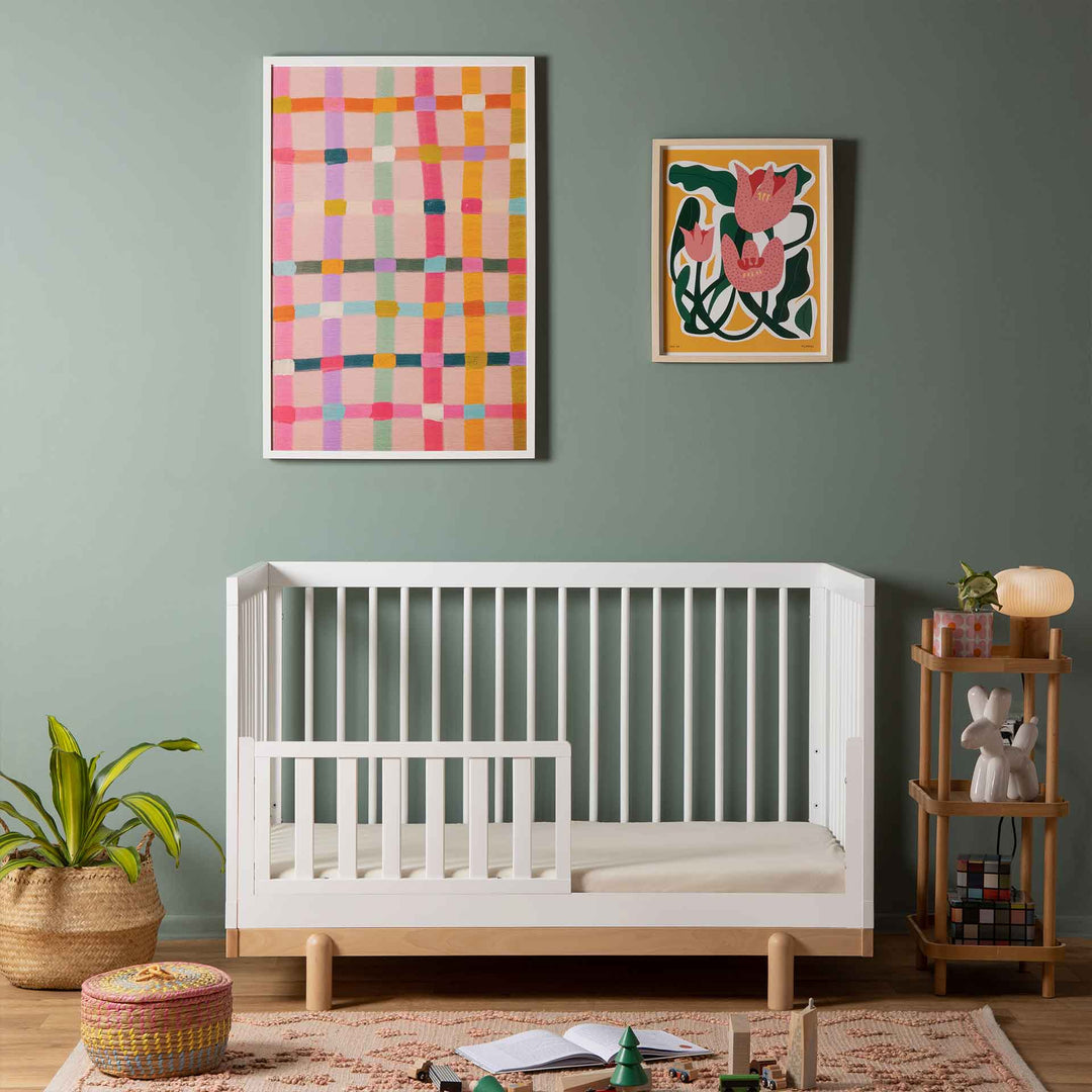 מיטת תינוק דגם רוז לבן + טבעי