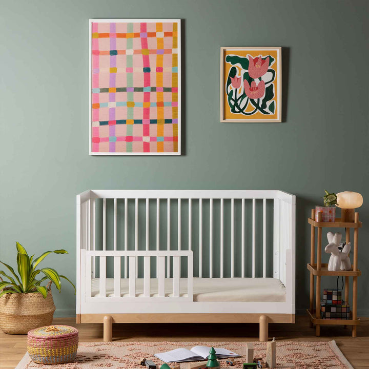 מיטת תינוק דגם רוז לבן + טבעי