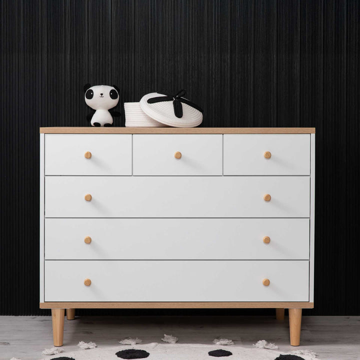 שידה ניקי 1.2 ט.שקטה לבן + טבעי