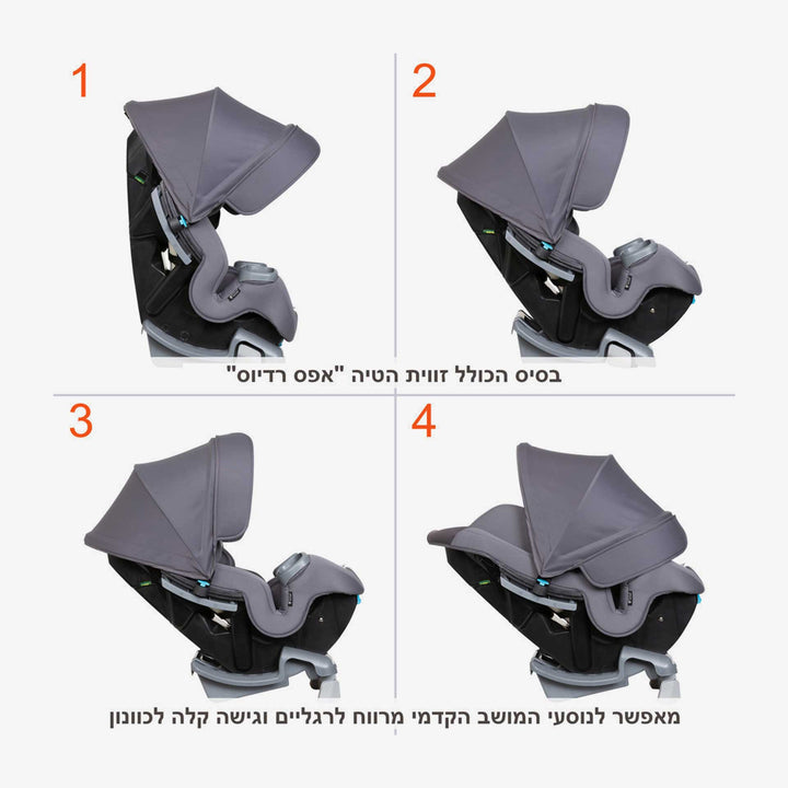 כסא בטיחות אול אין וואן אפור