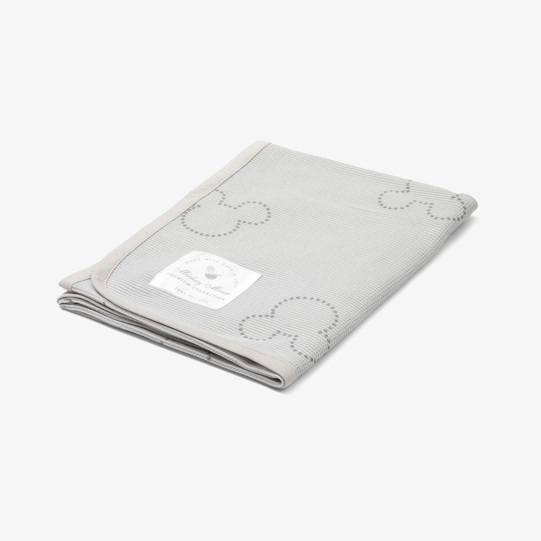 שמיכת וופל לעגלה מיקי אפור