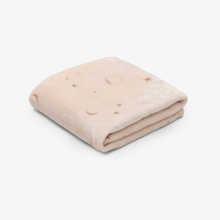 שמיכת קורל פליז לעגלה כוכבים ורוד