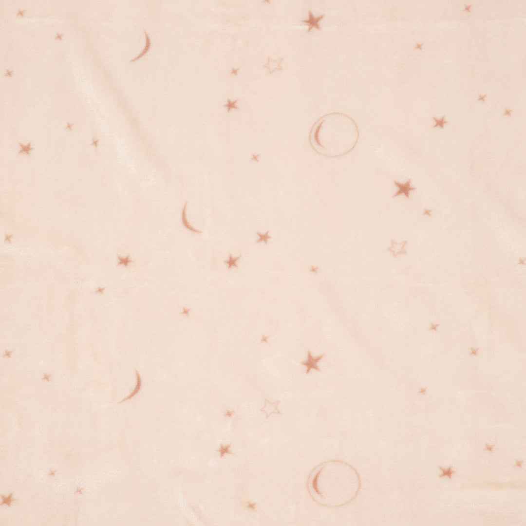 שמיכת קורל פליז לעגלה כוכבים ורוד