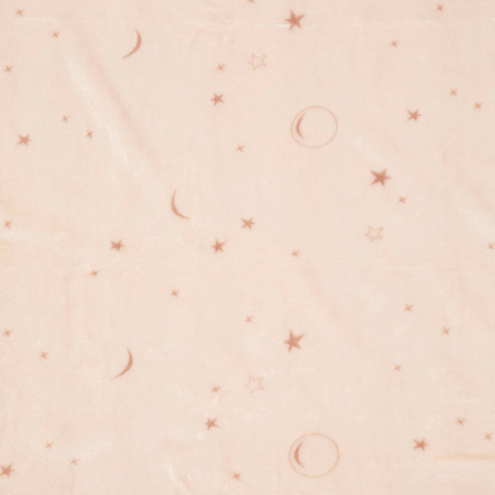 שמיכת קורל פליז לעגלה כוכבים ורוד