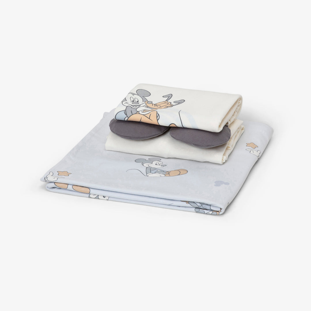 סט מצעים למיטת מעבר מיקי תכלת