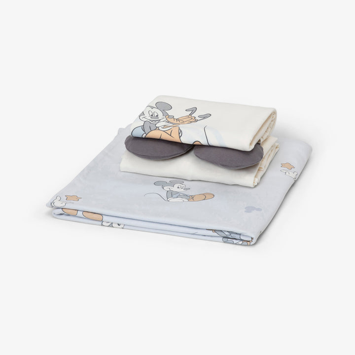 סט מצעים למיטת מעבר מיקי תכלת