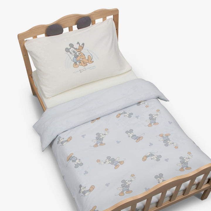 סט מצעים למיטת מעבר מיקי תכלת