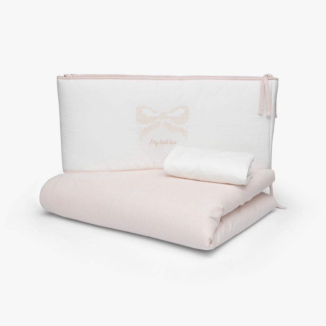 סט מצעים למיטה עם רקמת פפיון