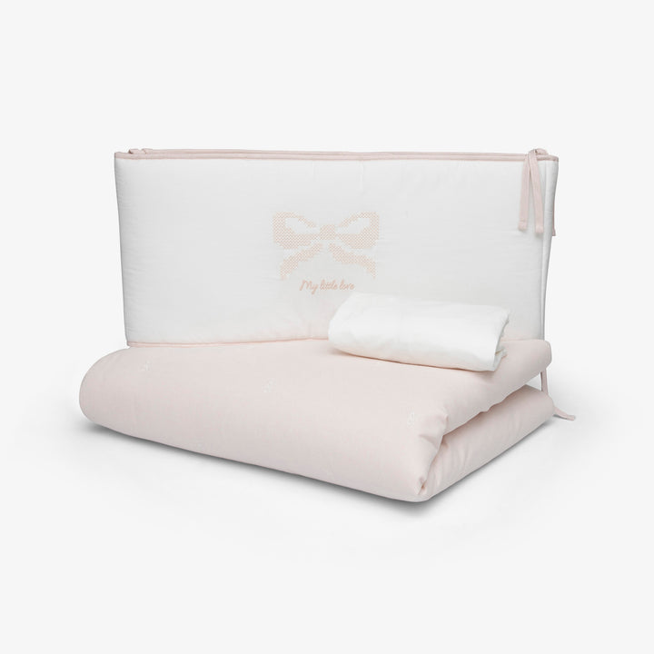 סט מצעים למיטה עם רקמת פפיון