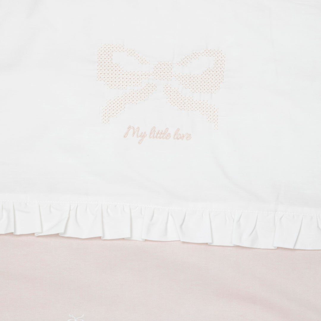 סט מצעים למיטה עם רקמת פפיון