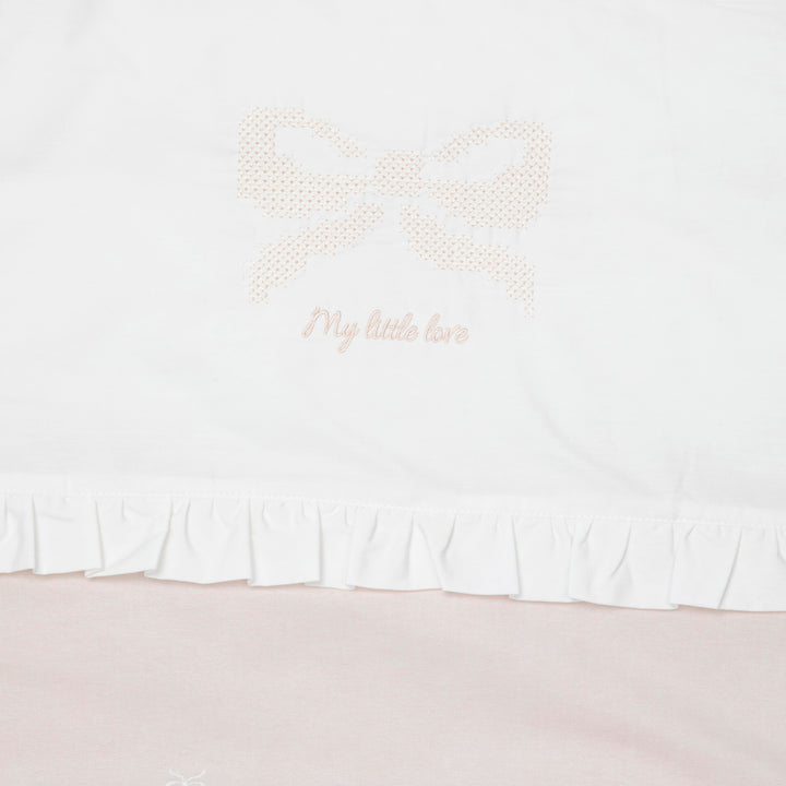 סט מצעים למיטה עם רקמת פפיון