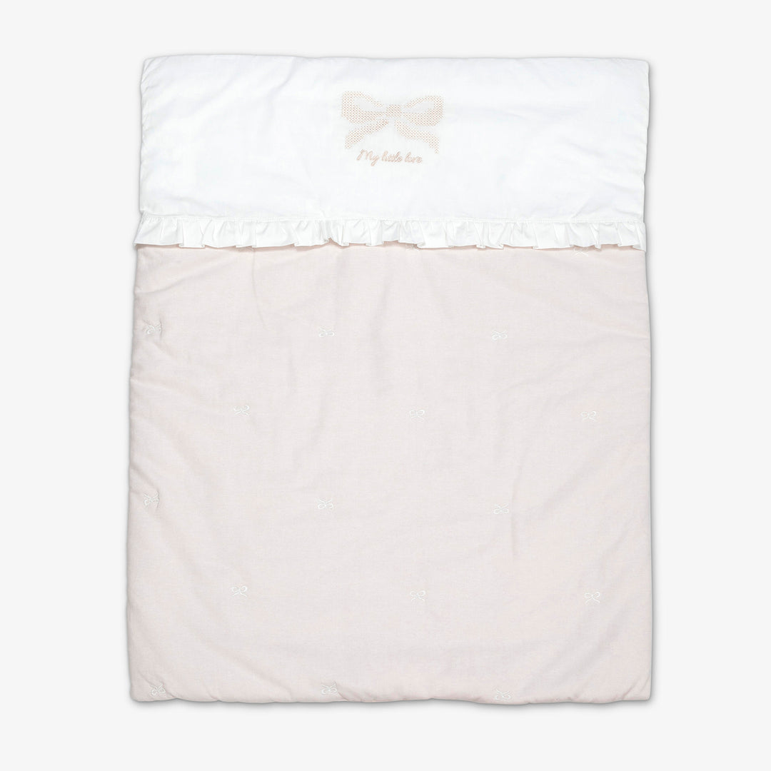 סט מצעים לעריסה עם רקמת פפיון