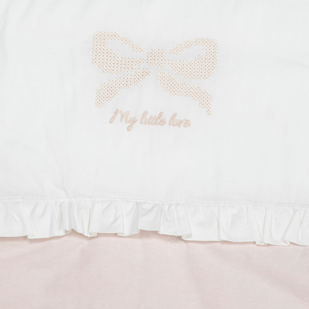 סט מצעים לעריסה עם רקמת פפיון