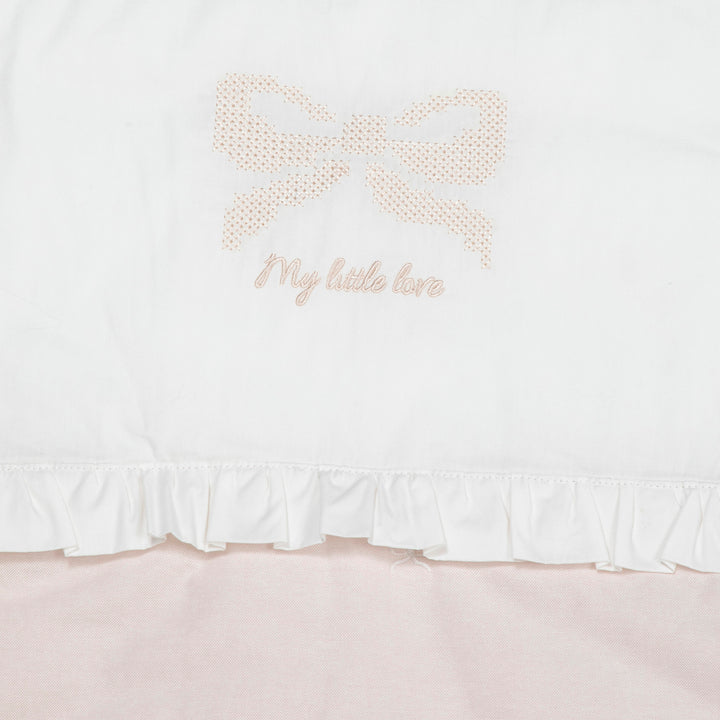 סט מצעים לעריסה עם רקמת פפיון