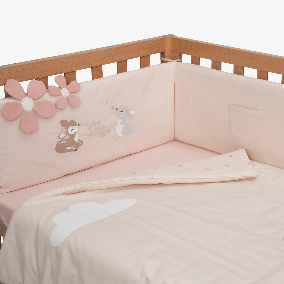 סט מצעים למיטה חיות ורוד