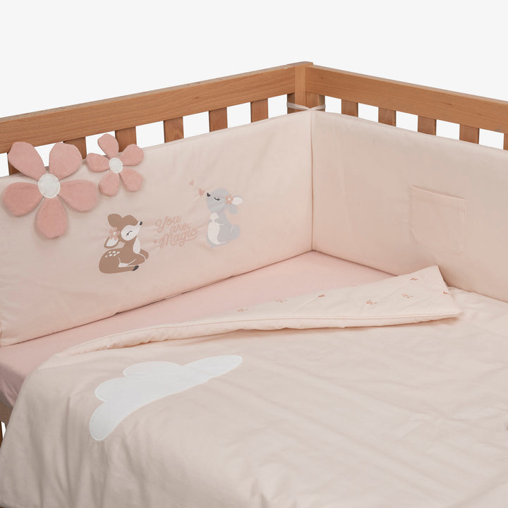 סט מצעים למיטה חיות ורוד