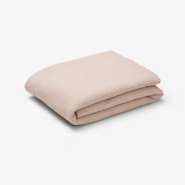 שמיכה סריג ופרווה דו-צדדית לעגלה ורוד