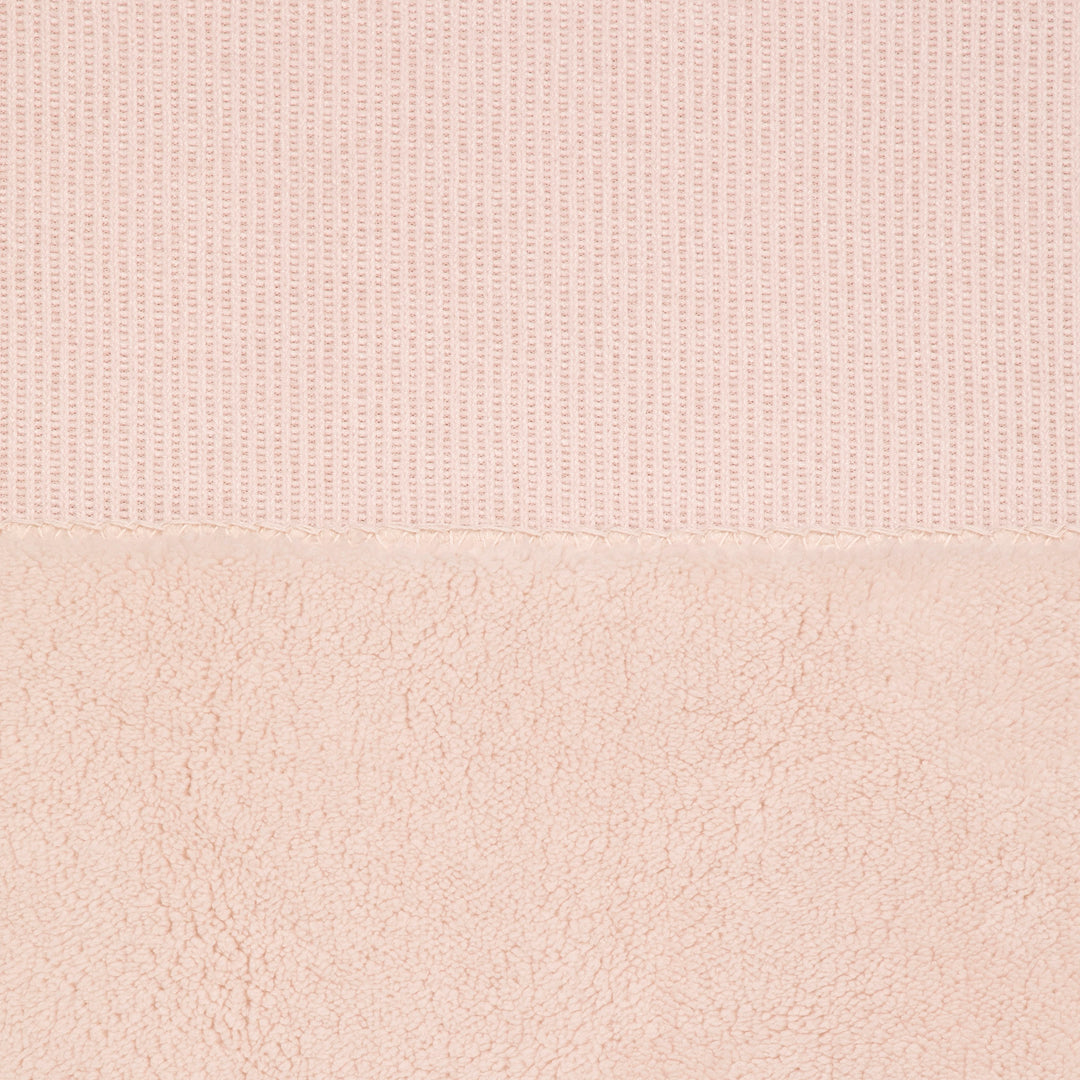 שמיכה סריג ופרווה דו-צדדית לעגלה ורוד