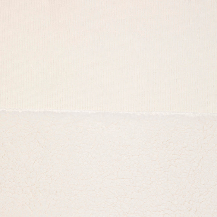 שמיכה סריג ופרווה דו-צדדית לעגלה שמנת