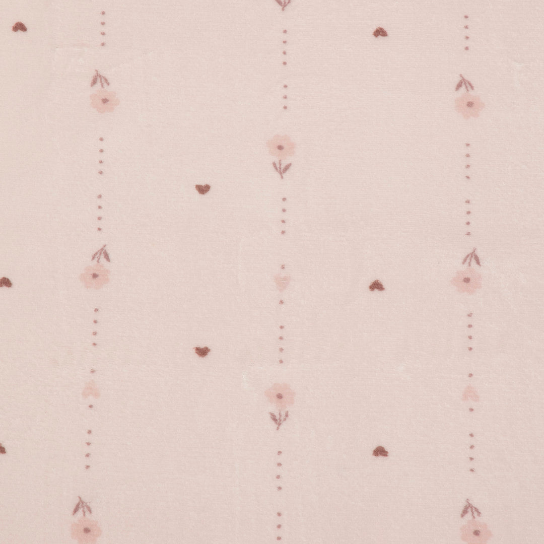 שמיכת פרווה דו-צדדית לעגלה פרחים ורוד