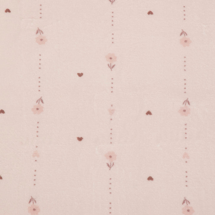 שמיכת פרווה דו-צדדית לעגלה פרחים ורוד