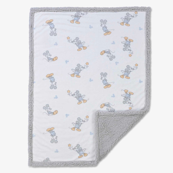 שמיכת פוטר ופרווה דו-צדדית למיטה מיקי