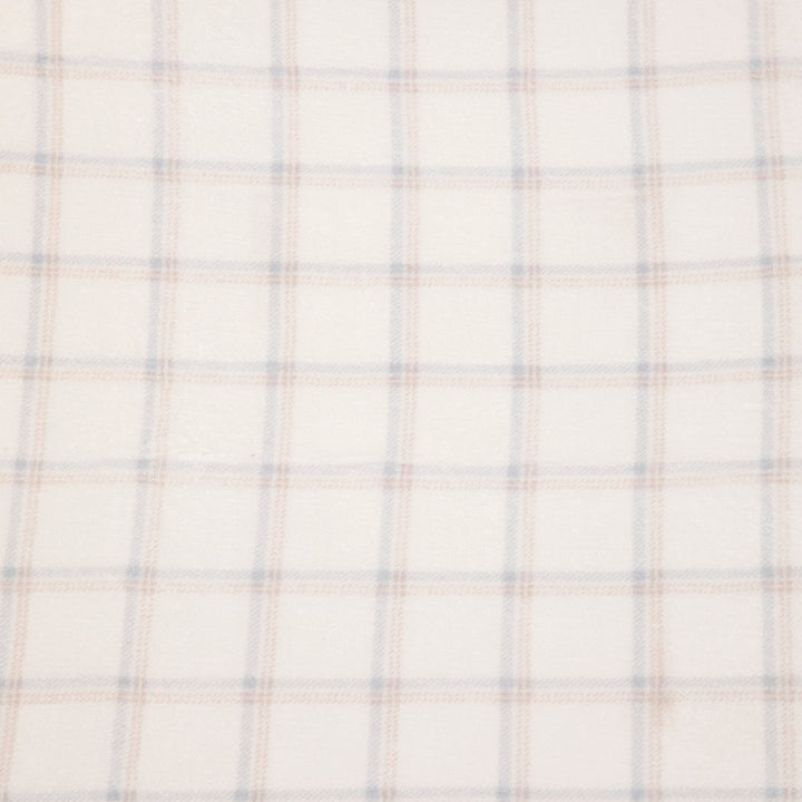 שמיכת קורל פליז למיטה משבצות שמנת