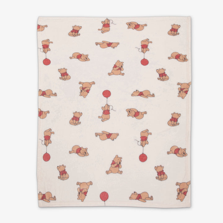 שמיכת קורל פליז למיטה פו הדב שמנת