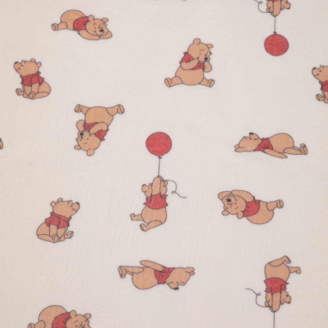 שמיכת קורל פליז למיטה פו הדב שמנת