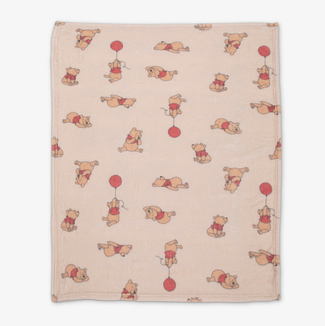 שמיכת קורל פליז למיטה פו הדב קפוצ'ינו