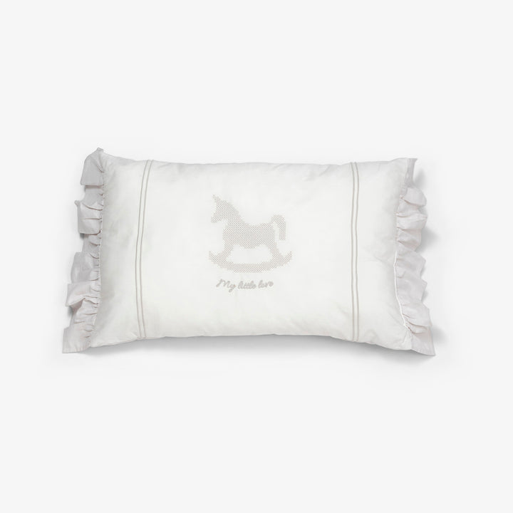 כרית נוי עם רקמת סוס נדנדה