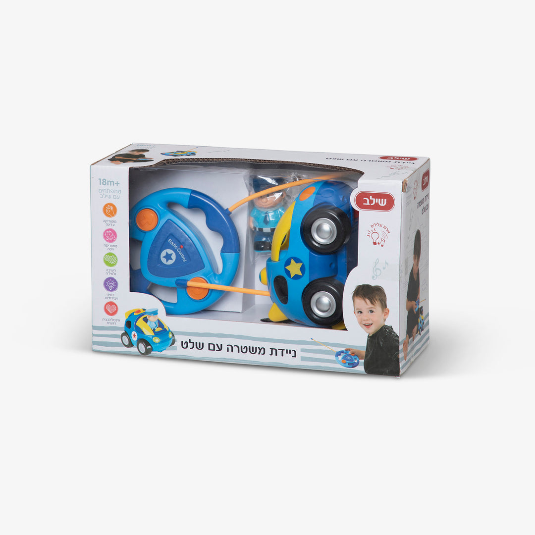 ניידת משטרה עם שלט