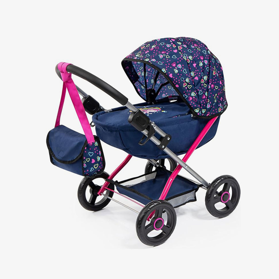 עגלת בובה כחול ורוד