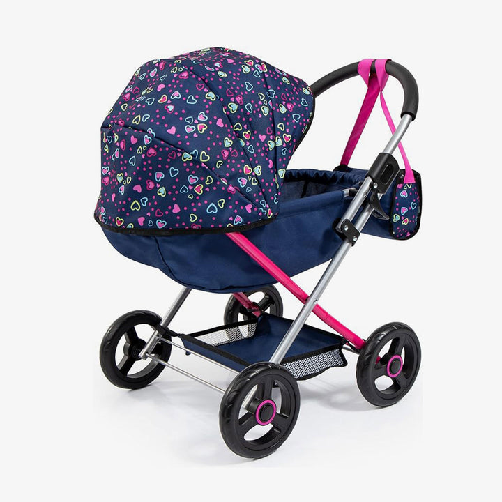 עגלת בובה כחול ורוד