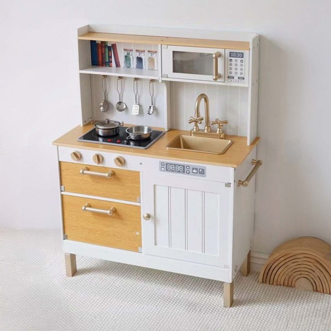 מטבח עץ לבן+טבעי יוקרתי