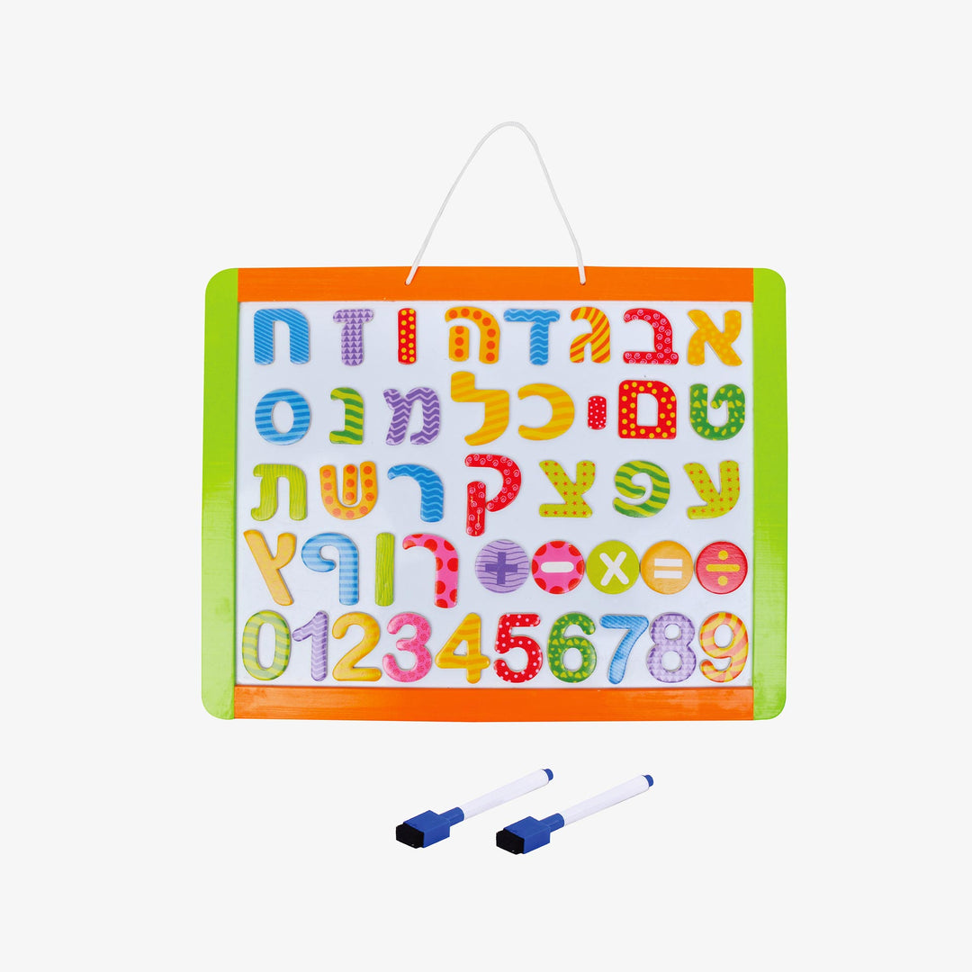 לוח מגנט מחיק עם אותיות ומספרים