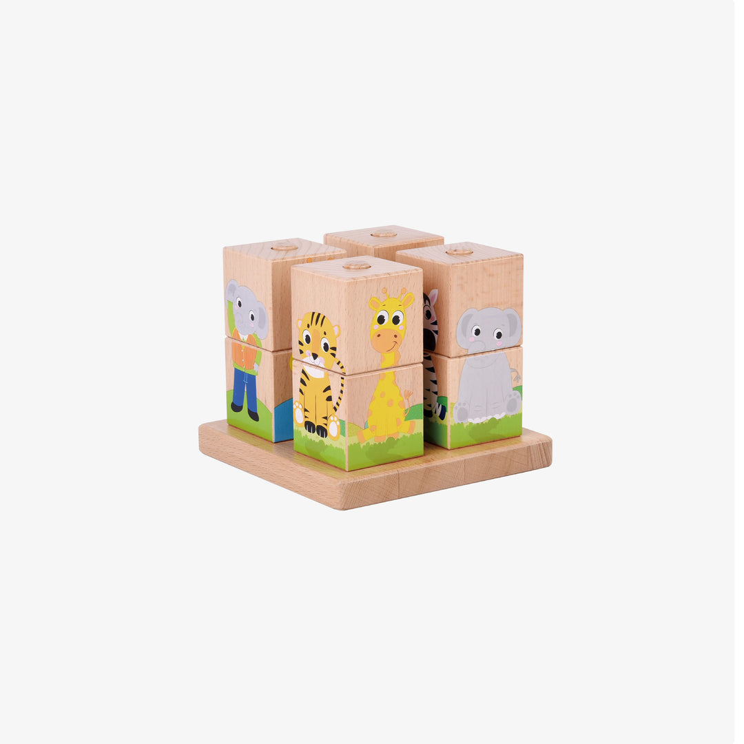 פאזל קובייה עומד חיות מתלבשות