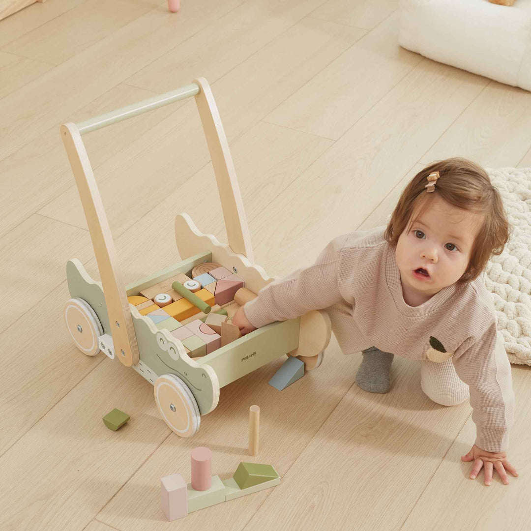 עגלת קוביות עץ תנין